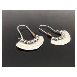 .925 Sterling Silver Artisan Designed Hook Latch Earrings