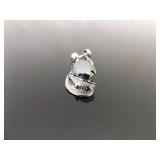 .925 Sterling Silver Hematite Filigree Screw Back Earrings