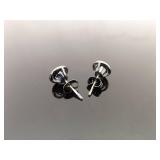 .925 Sterling Silver Coach Zirconia Post Earrings In Original Packaging