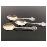 164.1 Grams of Antique and Vintage .925 Sterling Silver Souvenir and Travel Spoons