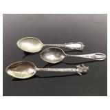 164.1 Grams of Antique and Vintage .925 Sterling Silver Souvenir and Travel Spoons