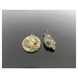 29.3 Grams of Antique and Vintage .925 Sterling Silver Religious Medals, Necklaces, etc.