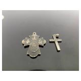 29.3 Grams of Antique and Vintage .925 Sterling Silver Religious Medals, Necklaces, etc.