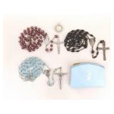 Lot of Antique and Vintage Mother Mary Relic etc. Rosaries etc.