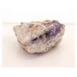 Raw Amethyst Quartz Stone and 2 Polished Amethyst Balls on Stands