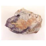 Raw Amethyst Quartz Stone and 2 Polished Amethyst Balls on Stands