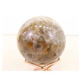 Raw Amethyst Quartz Stone and 2 Polished Amethyst Balls on Stands
