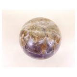 Raw Amethyst Quartz Stone and 2 Polished Amethyst Balls on Stands