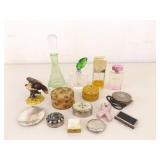 Lot of Perfume Bottles, Trinket Boxes, Compacts, etc.