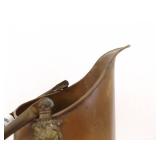 Antique Copper Scuttle Bucket w/Porcelain Handles and Lions Faces