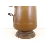 Antique Copper Scuttle Bucket w/Porcelain Handles and Lions Faces
