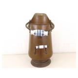 Antique Copper Scuttle Bucket w/Porcelain Handles and Lions Faces