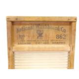 Antique Brighton Laundry Wringer and National Glass Washboard