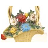 Antique Cast Iron 10.5" Flower Basket Door Stop