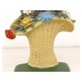 Antique Cast Iron 10.5" Flower Basket Door Stop