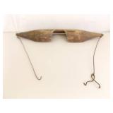 Antique Primitive Wood Carved Shoulder Yoke Water Bucket Carrier