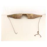 Antique Primitive Wood Carved Shoulder Yoke Water Bucket Carrier