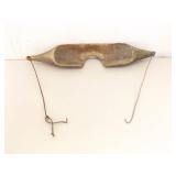 Antique Primitive Wood Carved Shoulder Yoke Water Bucket Carrier