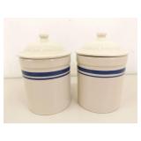 Roseville Pottery Lidded Canister Set w/extra Utensil Holder Counter Crock