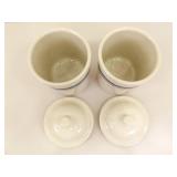Roseville Pottery Lidded Canister Set w/extra Utensil Holder Counter Crock