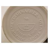 Roseville Pottery Lidded Canister Set w/extra Utensil Holder Counter Crock