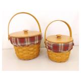 Lot of 7 Longaberger Lidded etc. Lined etc. Baskets