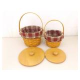 Lot of 7 Longaberger Lidded etc. Lined etc. Baskets