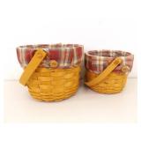 Lot of 7 Longaberger Lidded etc. Lined etc. Baskets
