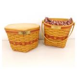 Lot of 7 Longaberger Lidded etc. Lined etc. Baskets