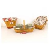 Lot of 7 Longaberger Lidded etc. Lined etc. Baskets