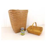 2 Large Lidded and Mid Sized  Longaberger Baskets