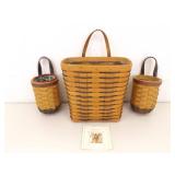 3 Longaberger Hanging Baskets