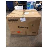 Outsunny Dark Blue Wicker Outdoor Recliner with Dark Blue Cushions Customer Returns See Pictures