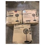 Lot of  Commercial Electric 20 in. Oscillating Pedestal Fan with Adjustable Height in Black Customer Returns See Pictures