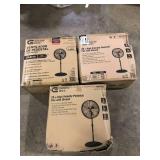 Lot of  Commercial Electric 20 in. Oscillating Pedestal Fan with Adjustable Height in Black Customer Returns See Pictures