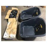 Lot of  Gorilla 8 cu. ft. Dual-Wheel Wheelbarrow, Pro-Grade Poly Bucket, Steel Handles, Dual 16 in. Pneumatic Wheels, Easy-Dump Design Missing Pieces Customer Returns See Pictures