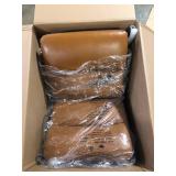 Set of 2 Aulani Light Brown Upholstered Metal Frame Dining Chair with Puffy Cushions by Glamour Home   Customer Returns See Pictures