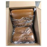 Set of 2 Aulani Light Brown Upholstered Metal Frame Dining Chair with Puffy Cushions by Glamour Home   Customer Returns See Pictures
