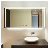 Fab Glass and Mirror Rectangle Lighted LED Bathroom and Vanity Mirror 30 X with Anti Fog, Adjustable Light Color and Dimmer Touch Sensors Customer Returns See Pictures