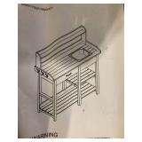 VEIKOUS 47.9 in. H x 42.1 in. W x 15.3 in. D Dark Grey Wooden Garden Potting Bench Table with Removable Stainless Sink & Drawer Customer Returns See Pictures