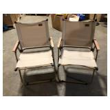 Outsunny Set of 2 Camping Chair, Lightweight Folding Chair, Portable Armchairs, Perfect for Festivals, Fishing, Beach, Khaki Customer Returns See Pictures