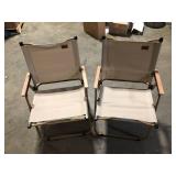 Outsunny Set of 2 Camping Chair, Lightweight Folding Chair, Portable Armchairs, Perfect for Festivals, Fishing, Beach, Khaki Customer Returns See Pictures