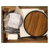 VECELO 3-Piece Bar Table Set with Wine Rack, Round Bistro Table with 2 Stools for Breakfast Nook, Kitchen Black DiningTable Set  Customer Returns See Pictures