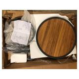VECELO 3-Piece Bar Table Set with Wine Rack, Round Bistro Table with 2 Stools for Breakfast Nook, Kitchen Black DiningTable Set  Customer Returns See Pictures