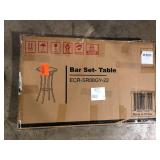 VECELO 3-Piece Bar Table Set with Wine Rack, Round Bistro Table with 2 Stools for Breakfast Nook, Kitchen Black DiningTable Set  Customer Returns See Pictures