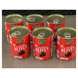 HI 4 - Lot of 6 Cans of Tuscan Garden Large Black Ripe Olives