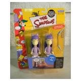 VINTAGE 2002 The Simpsons WORLD OF SPRINGFIELD INTERACTIVE FIGURE - SHERRI & TERRI #199243 By Playmates - IN BOX - AWESOME PIECE! - SEE PICTURES!