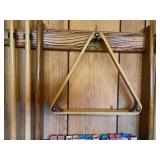 Vintage Billiards Pool Set with Cue Sticks and Accessories