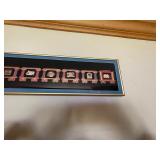 Vintage Framed Train-Themed Artwork with Duck Figurines