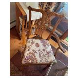 Vintage Glass Top Dining Table with 8 Chairs
